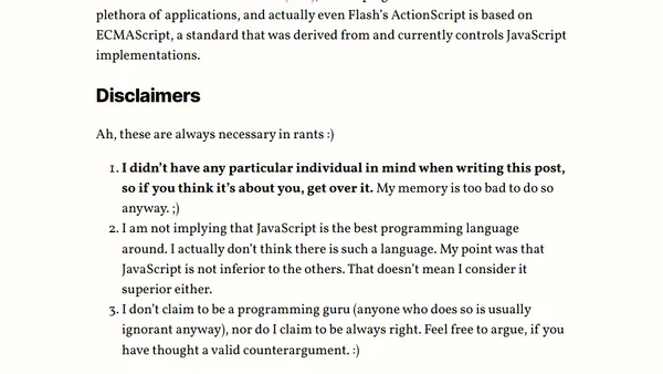 Advocacy of JavaScript