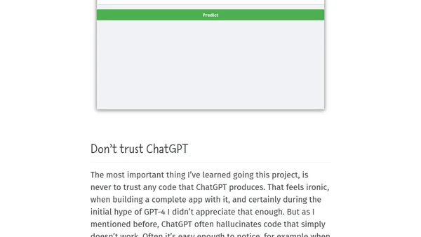 Using ChatGPT to write a complete app