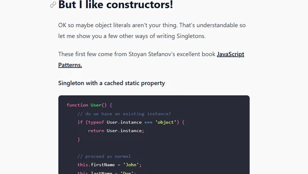 JavaScript Design Patterns: Singleton