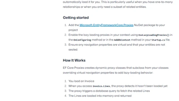 Lazy Loading with EF Core Proxies