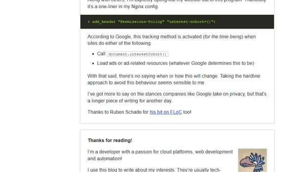 No FLoC for me please Google