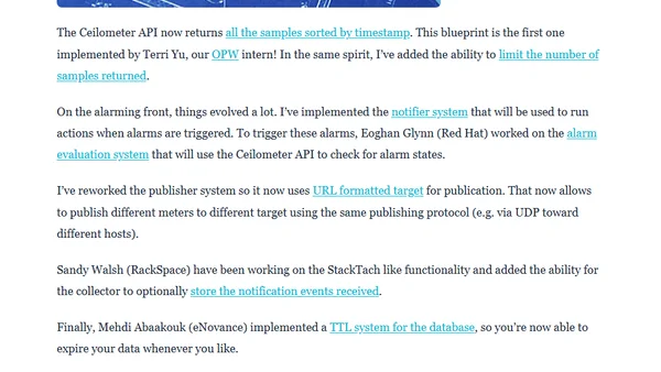 OpenStack Ceilometer Havana-2 milestone released