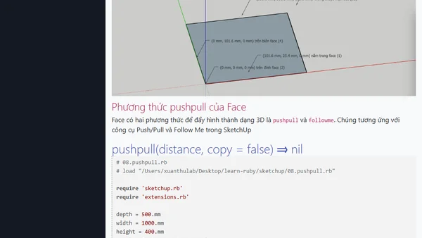 Tạo mặt Face và các phương thức hình học trên Face SketchUp
