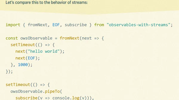 Streams for reactive programming