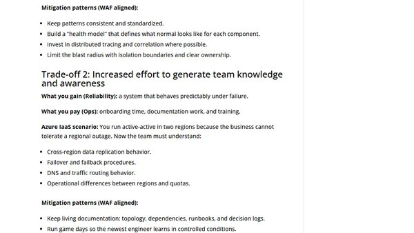 Reliability Isn’t Free: Real Azure Architecture Trade-offs Across the WAF Pillars