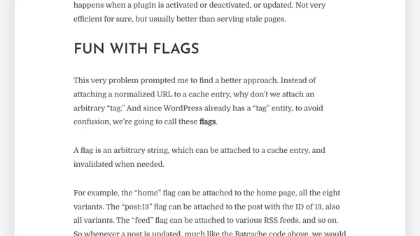 Cache Invalidation with Flags