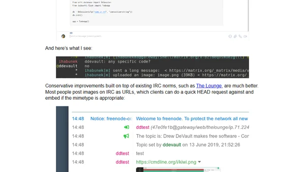 Absence of certain features in IRC considered a feature