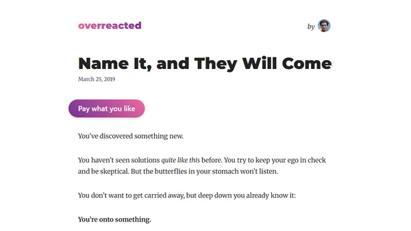 Name It, and They Will Come