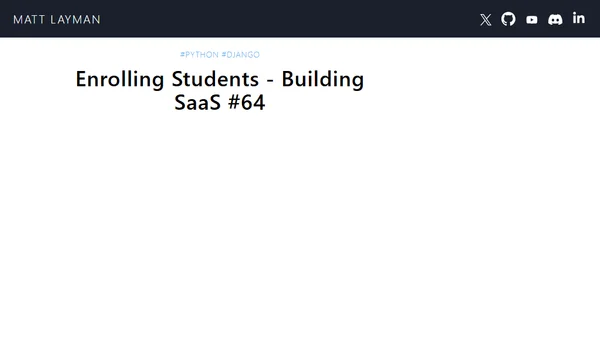 Enrolling Students - Building SaaS #64