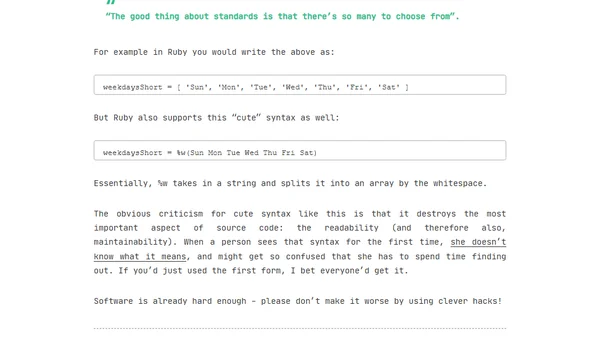 The problem with "cute coding"