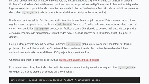 Ne mettez pas toute votre vie dans les fichiers .gitignore
