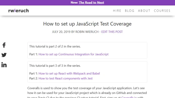 How to set up JavaScript Test Coverage