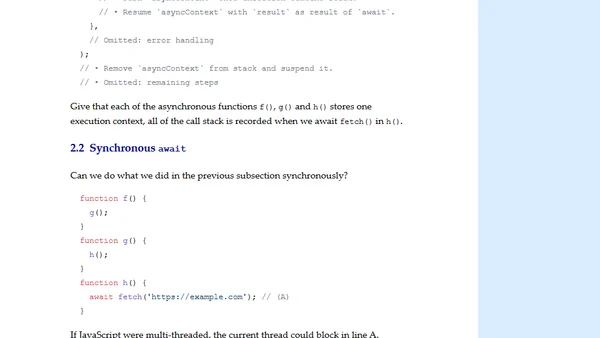 Could JavaScript have synchronous <code>await</code>?