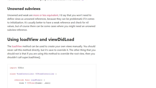 UIKit - loadView vs viewDidLoad