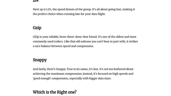 Parquet File Compression for Everyone (zstd, brotli, lz4, gzip, snappy)