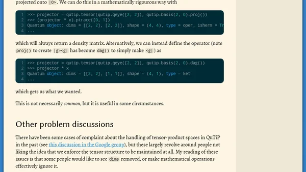 Design draft: improving tensor-product dimensions in QuTiP