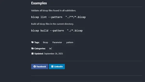 Bicep pattern parameter