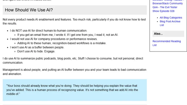 Software Testing Podcast - AI Optimism or Pessimism - The Evil Tester Show Episode 028