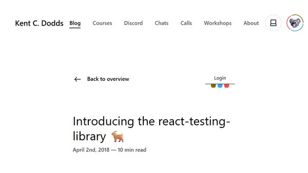 Introducing the react-testing-library 🐐