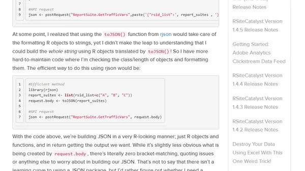 Building JSON in R: Three Methods