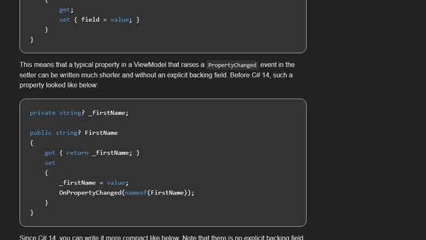 C# 14: The field Keyword – Or Should I Say: I Had a Dream?