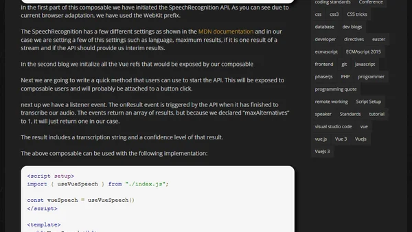 Unveiling the Power of SpeechRecognition Web API with Vue.js