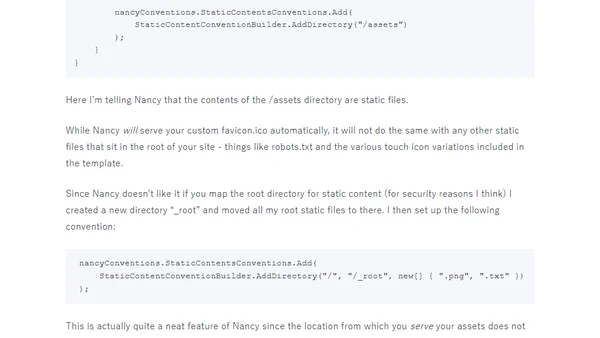 Nancy vs ASP.NET MVC - Static content