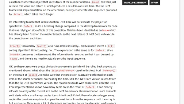 Linq performance improvements in .NET Core