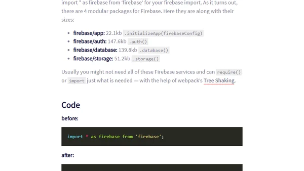 Using Firebase with webpack? You might be able to save 220kb