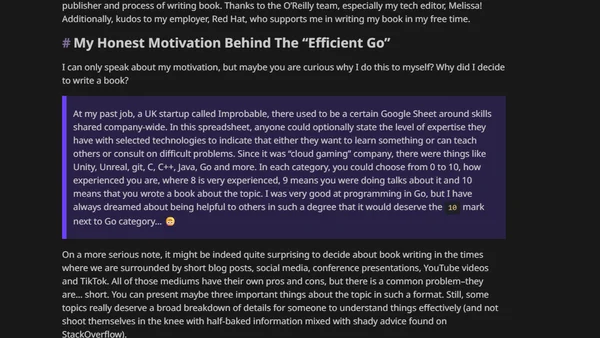 Announcing Our Book with O'Reilly: Efficient Go!