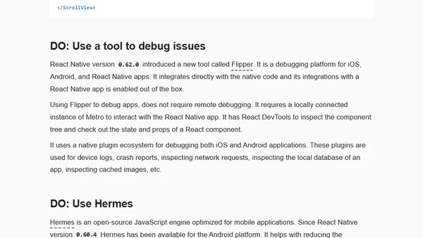 React Native Performance Do and Dont