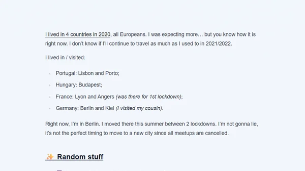 2020 - A Year In Review