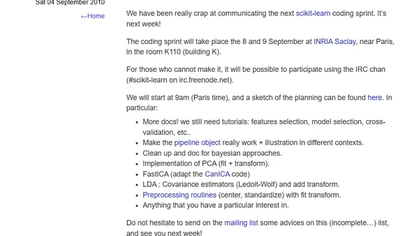 Scikit Learn coding sprint