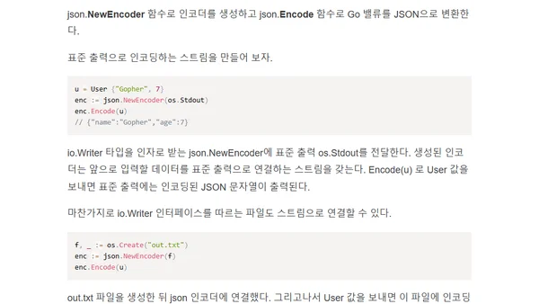 Go encoding/json 패키지
