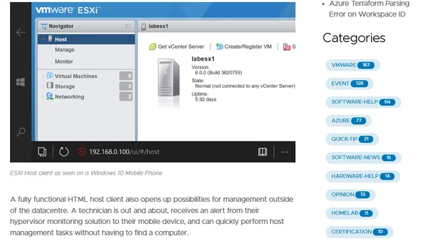 ESXi Host Web Client