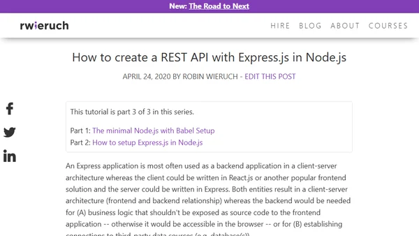 How to create a REST API with Express.js in Node.js