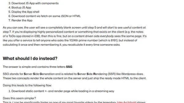 Don't render static content on the client