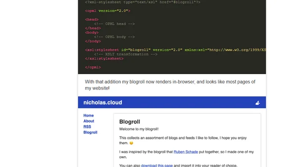 Committing XML horrors to style my blogroll