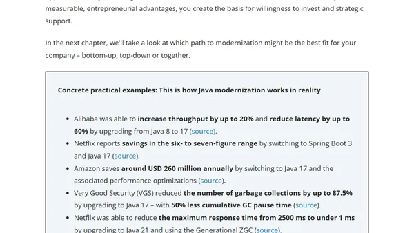 Java Modernization: How to get your Team and Management on Board