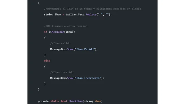 C# Validar IBAN con .NET