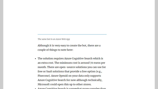 Building a chatbot in Azure that works with your data