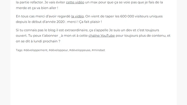 Un mindset pour aller plus vite [YouTube]