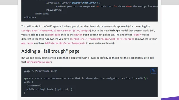 A custom 404 page in Blazor Web Apps