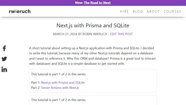 Next.js with Prisma and SQLite