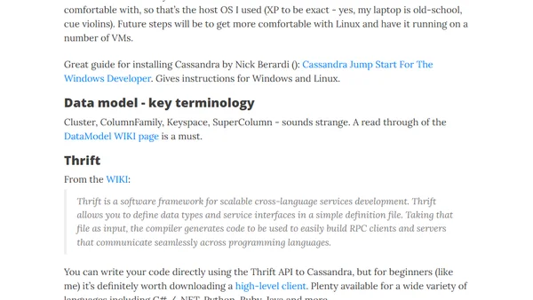 Getting started with Cassandra and .NET