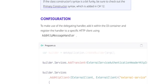 Intercepting HTTP requests with a DelegatingHandler