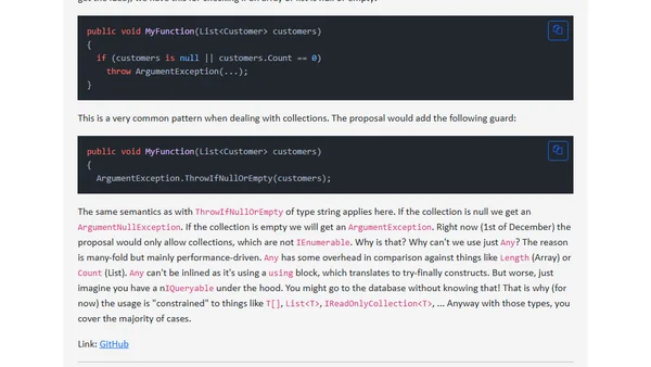 New ArgumentException and ArgumentOutOfRangeException helpers in .NET 8