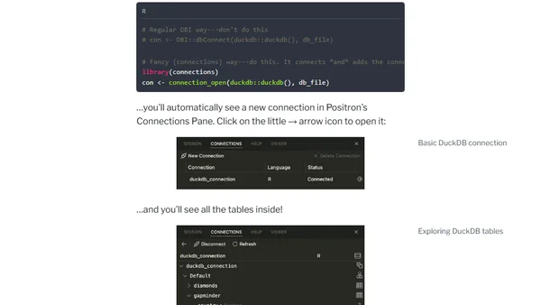 How to use Positron’s Connections Pane with DuckDB