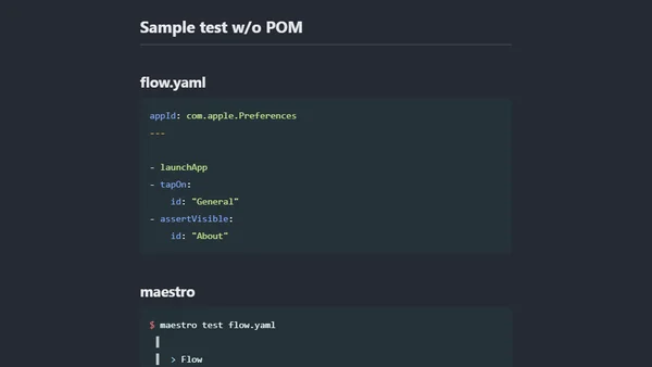 Page Object Model with Maestro