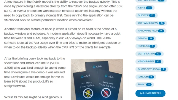 Vendor Brief: Rubrik